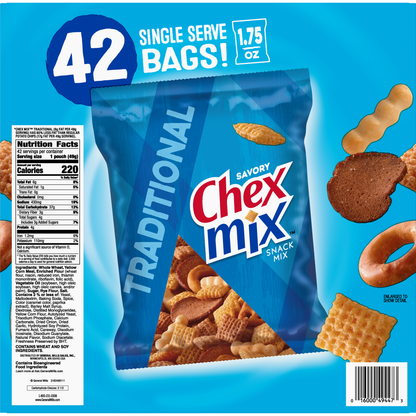 Chex Mix Snack Mix, Traditional, 1.75 oz, 42 ct