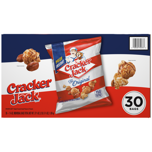 Cracker Jack, Original Caramel Coated Popcorn and Peanuts, 1.25 oz, 30 ct