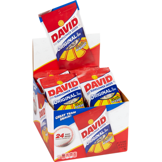 David Sunflower In-Shell Seeds, Original, 1.75 oz, 24 ct
