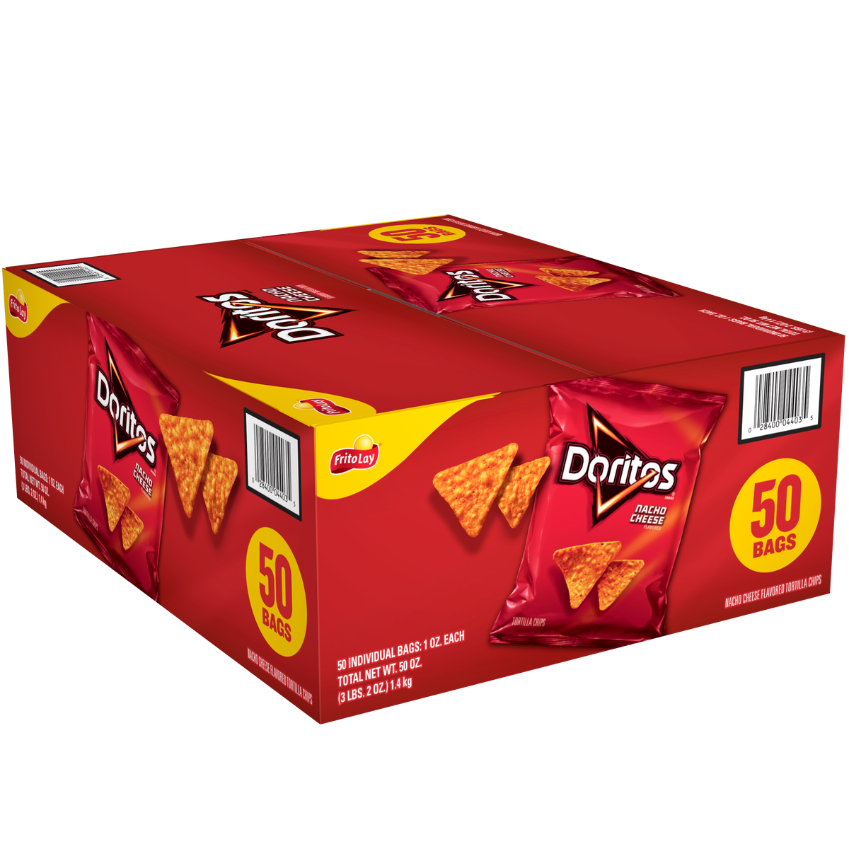 Doritos Tortilla Chips, Nacho Cheese, 1 oz, 50 ct
