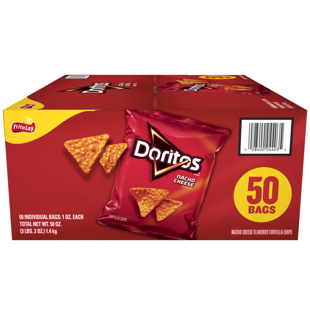 Doritos Tortilla Chips, Nacho Cheese, 1 oz, 50 ct