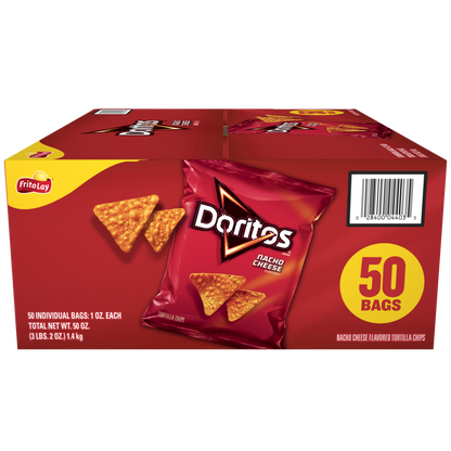 Doritos Tortilla Chips, Nacho Cheese, 1 oz, 50 ct