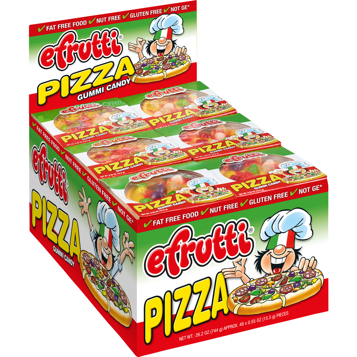 Efrutti Gummi Pizza, 0.55 oz, 48 ct