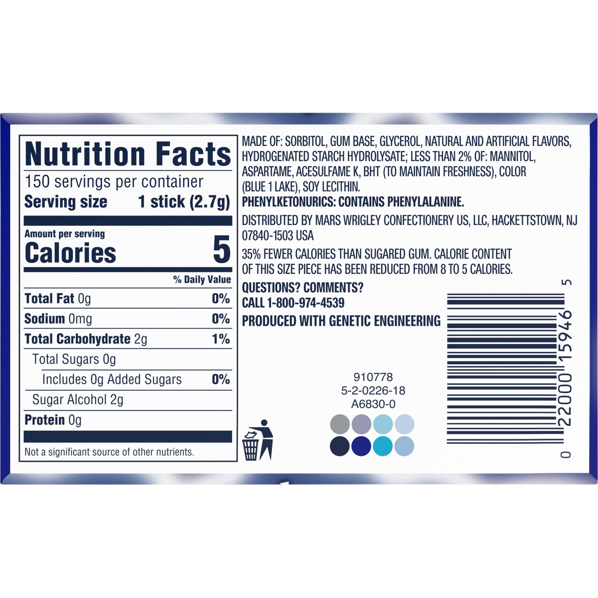 Extra Sugar Free Chewing Gum, Winterfresh, Slim Pack, 15 Sticks, 10 ct