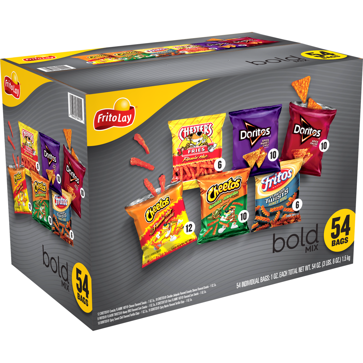 Frito-Lay Bold Mix, Variety Pack, 1 oz, 54 ct