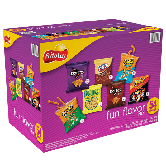 Frito-Lay Fun Flavor Mix, Variety Pack, 54 ct
