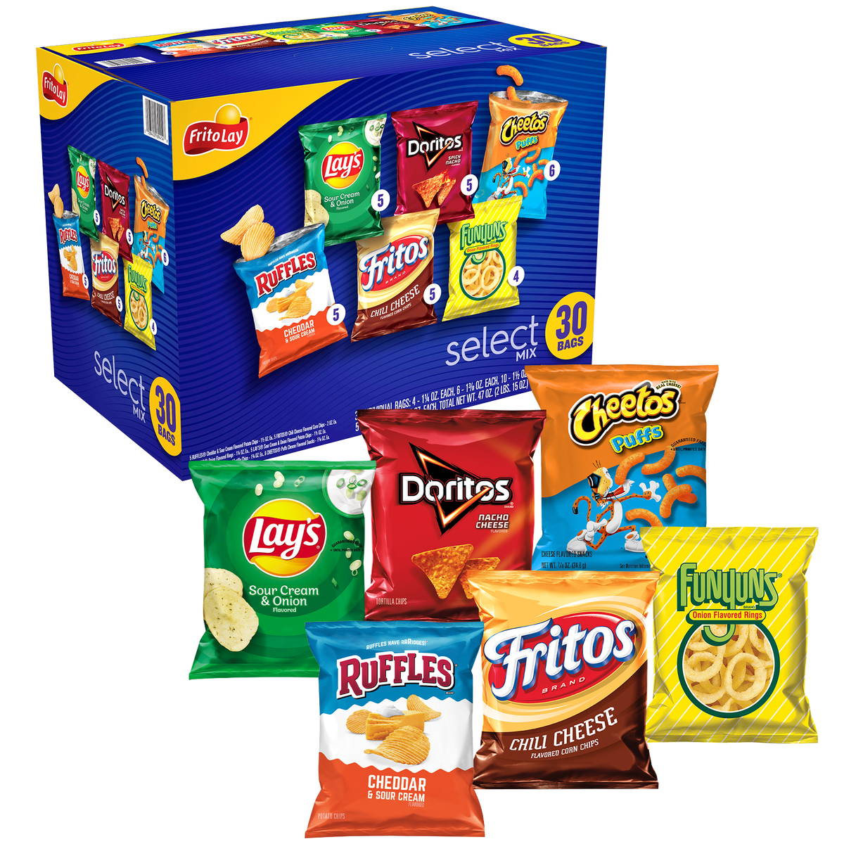 Frito-Lay Select Mix, Variety Pack, 30 ct