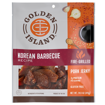 Golden Island Pork Jerky Pieces, Korean Barbecue, 14.5 oz