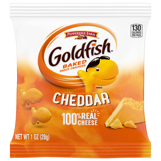 Goldfish Baked Snack Crackers, Cheddar, 1 oz, 45 ct