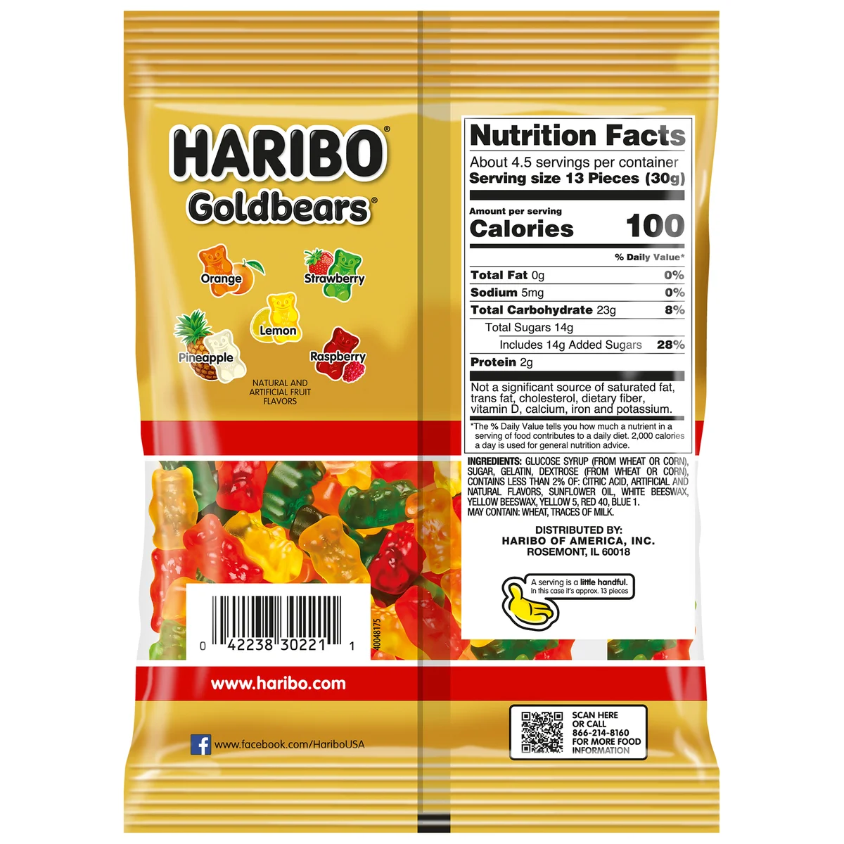 Haribo Goldbears Gummi Candy, 5 oz, 12 ct