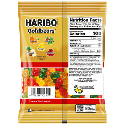 Haribo Goldbears Gummi Candy, 5 oz, 12 ct