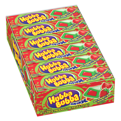 Hubba Bubba Max Chewing Gum, Strawberry Watermelon, 5 Pieces, 18 ct