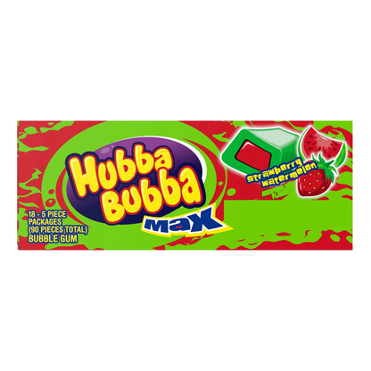 Hubba Bubba Max Chewing Gum, Strawberry Watermelon, 5 Pieces, 18 ct