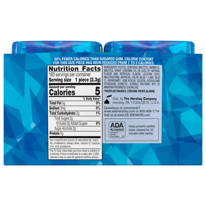 Ice Breakers Ice Cubes Sugar Free Gum, Peppermint, 40 pieces, 4 ct