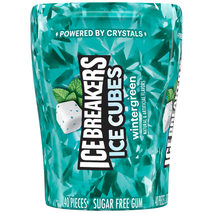 Ice Breakers Ice Cubes Sugar Free Gum, Wintergreen, 40 pieces, 4 ct