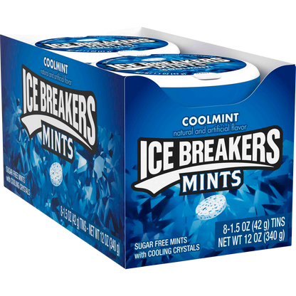 Ice Breakers Sugar Free Mints with Cooling Crystals, Cool Mint, 1.5 oz, 8 ct