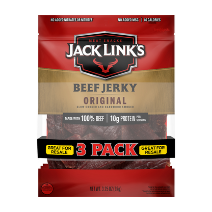 Jack Link's Beef Jerky, Original, 3.25 oz, 3 ct