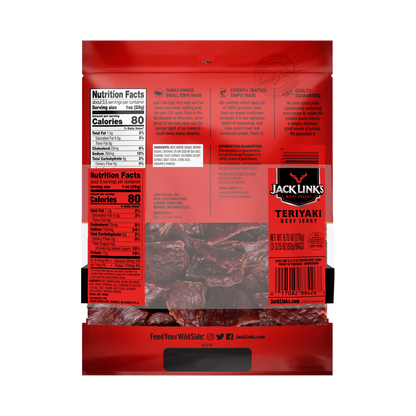 Jack Link's Beef Jerky, Teriyaki, 3.25 oz, 3 ct