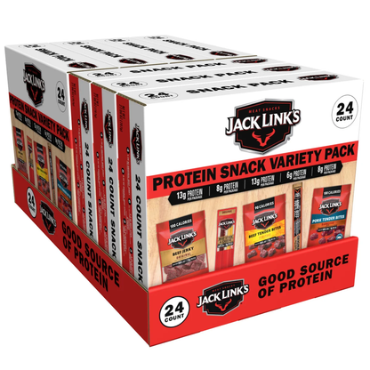 Jack Link's Protein Snack Box, Variety Pack, 24 ct