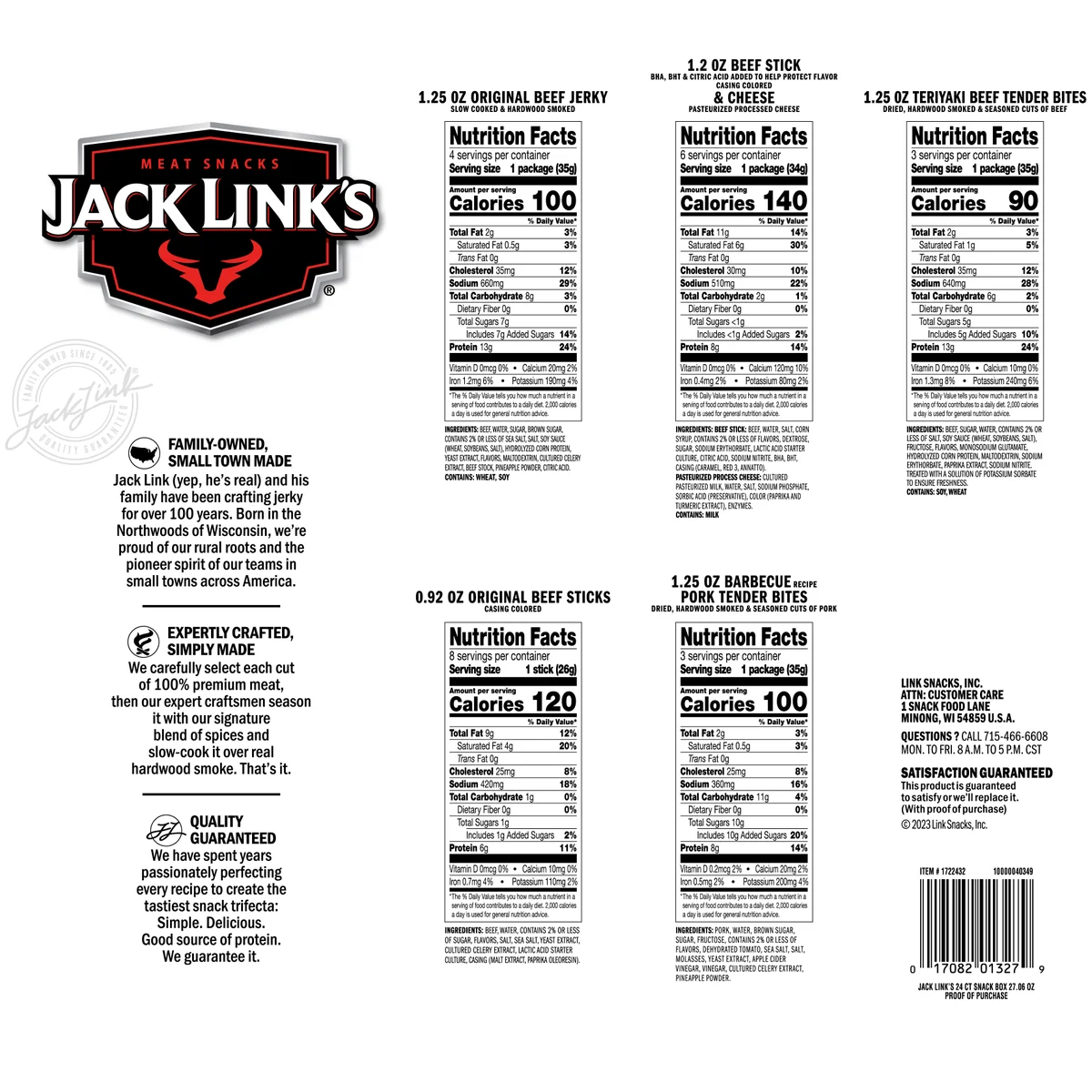 Jack Link's Protein Snack Box, Variety Pack, 24 ct
