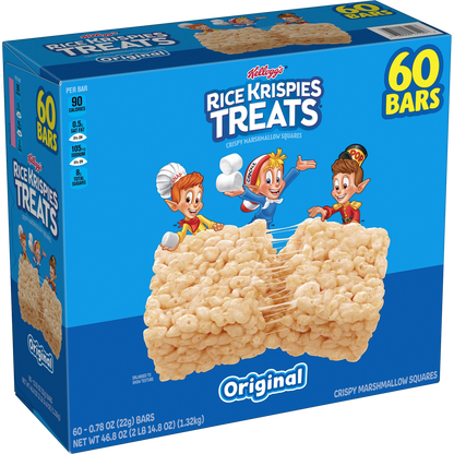 Kellogg's Rice Krispies Treats, Original, 0.78 oz, 60 ct