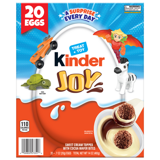 Kinder Joy Eggs, Treat + Toy, 0.7 oz, 20 ct