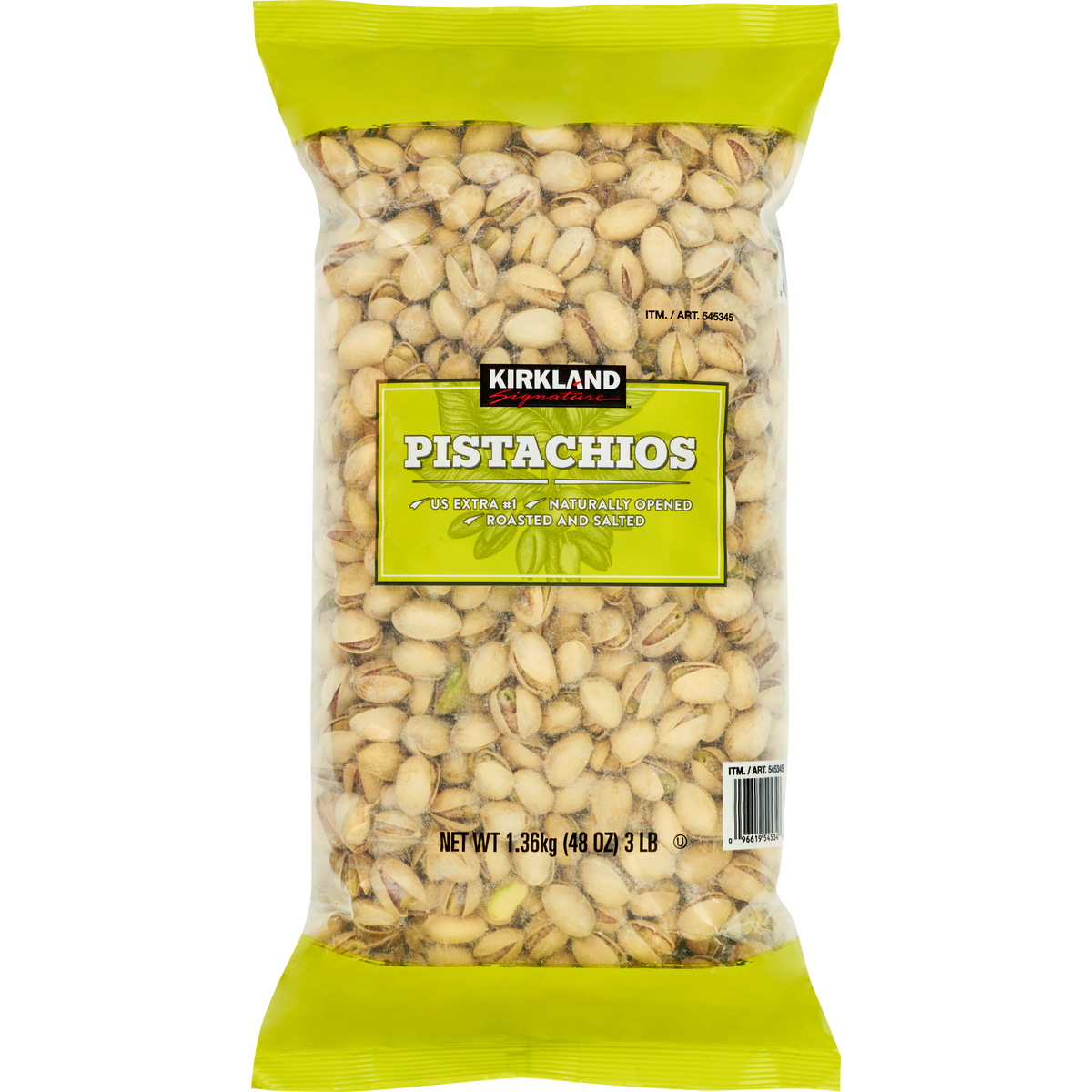 Kirkland Signature California In-Shell Pistachios, Roasted & Salted, 3 lbs
