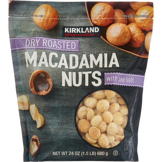Kirkland Signature Dry Roasted Macadamia Nuts, Salted, 1.5 lbs