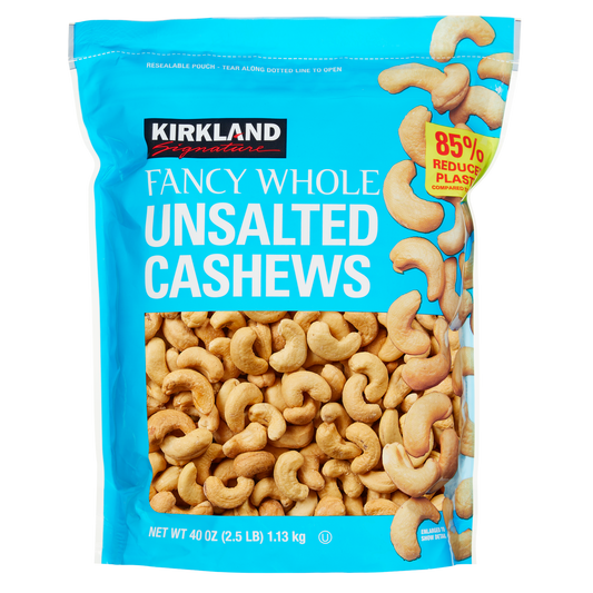 Kirkland Signature Fancy Whole Cashews, Unsalted, 40 oz
