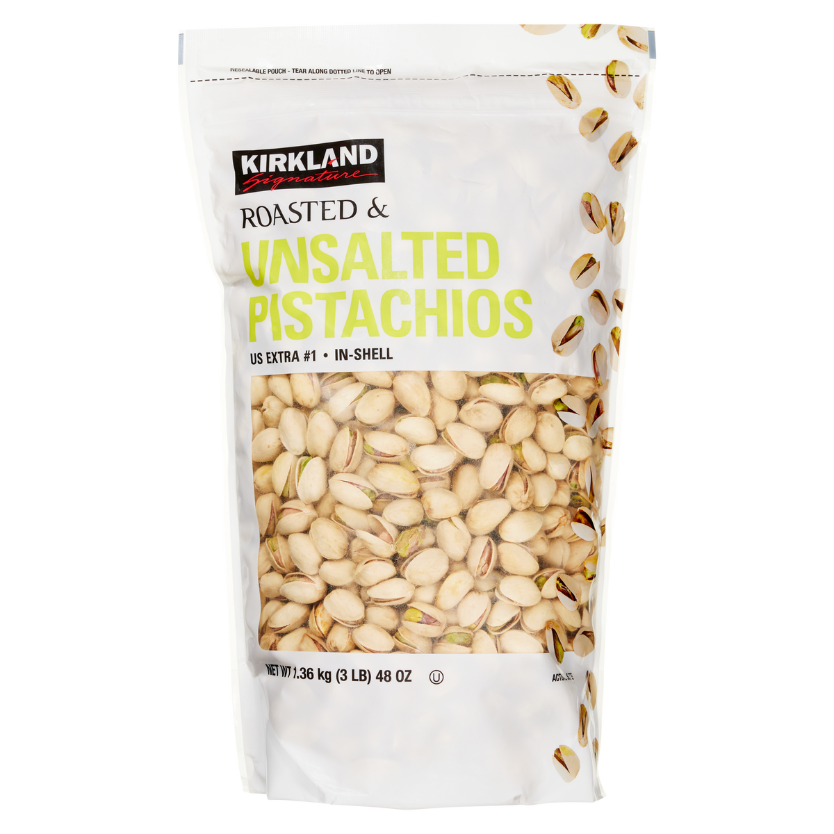 Kirkland Signature In-Shell Pistachios, Roasted and Unsalted, 3 lbs