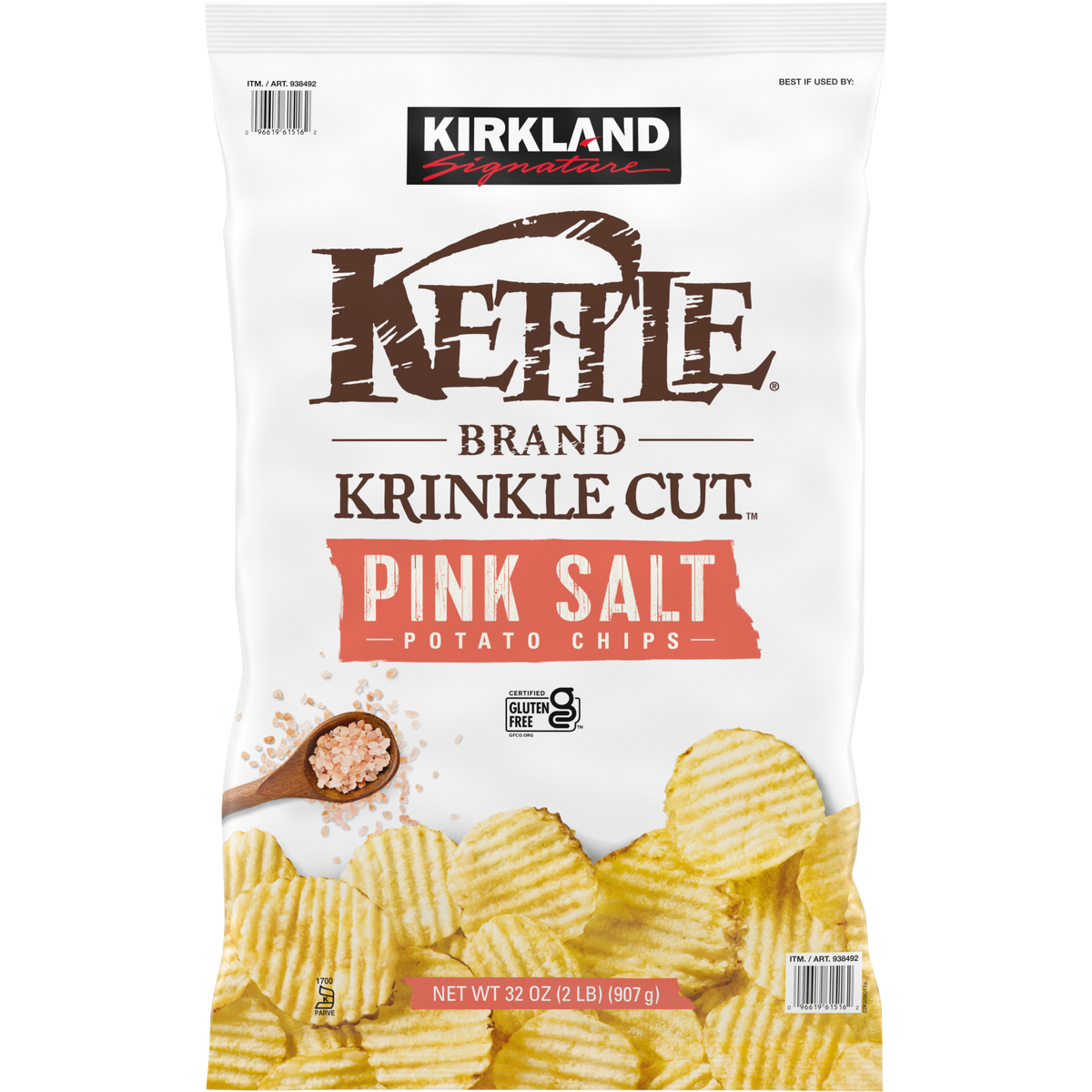 Kirkland Signature Krinkle Cut Kettle Chips, Himalayan Salt, 32 oz
