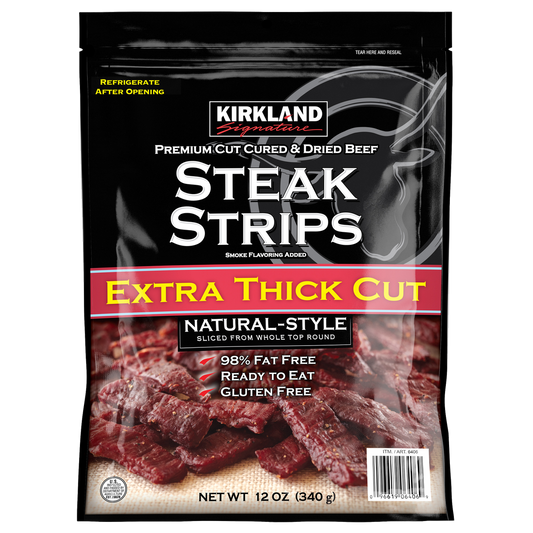 Kirkland Signature Premium Cuts Extra Thick Steak Strips, Natural, 12 oz