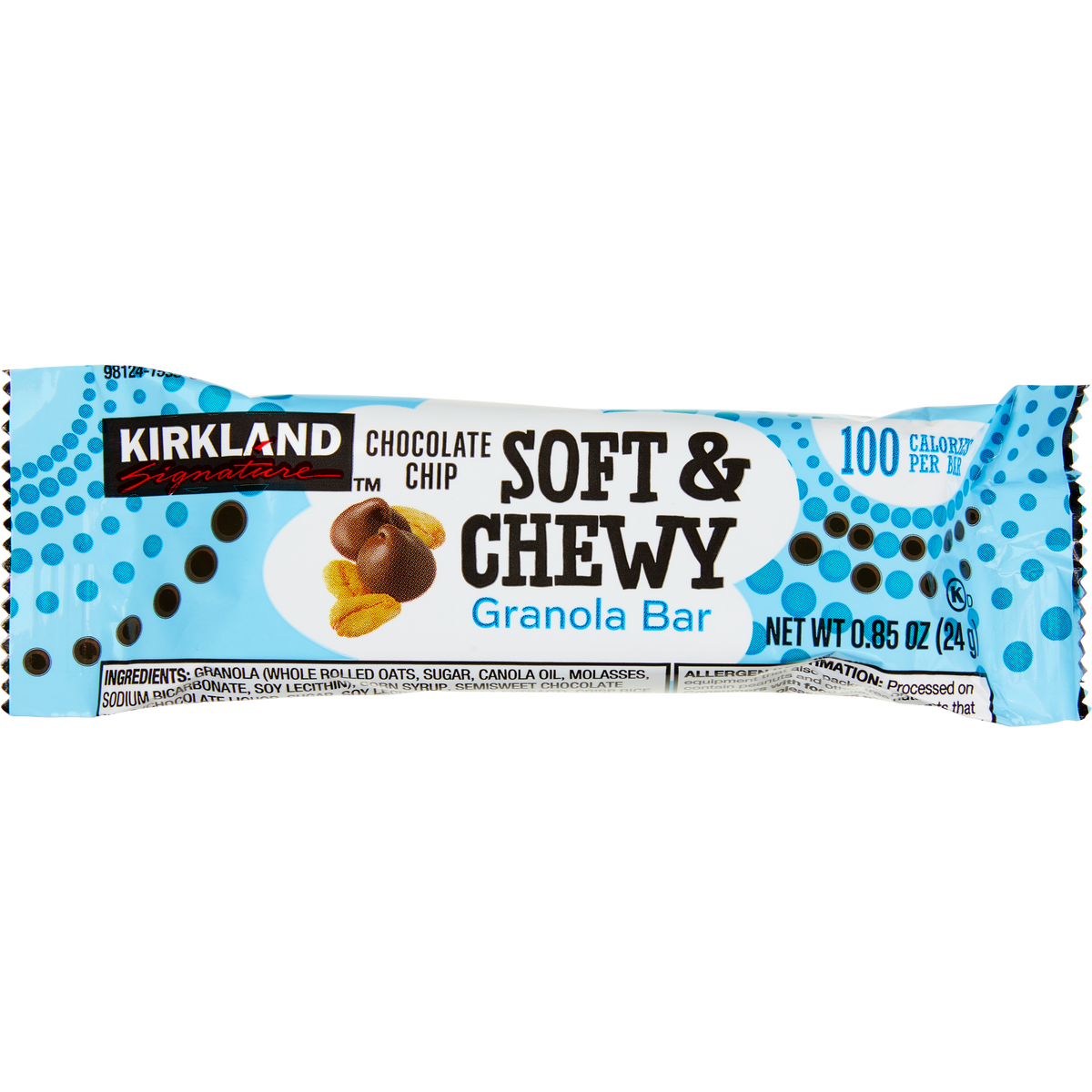 Kirkland Signature Soft & Chewy Chocolate Chip Granola Bars, 0.85 oz, 64 ct