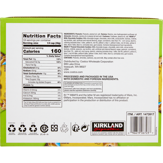 Kirkland Signature Trail Mix Snack Packs, 2 oz, 28 ct