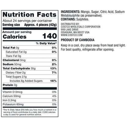 Kirkland Signature Dried Mangoes, Sweetened, 35 oz