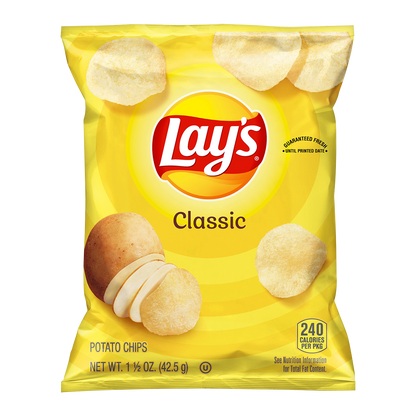 Lay's Potato Chips, Classic, 1.5 oz, 64 ct
