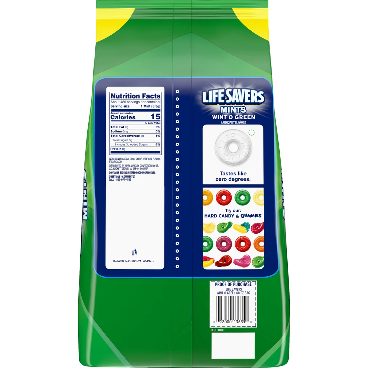 Life Savers Breath Mints Hard Candy, Wint O Green, 53.95 oz