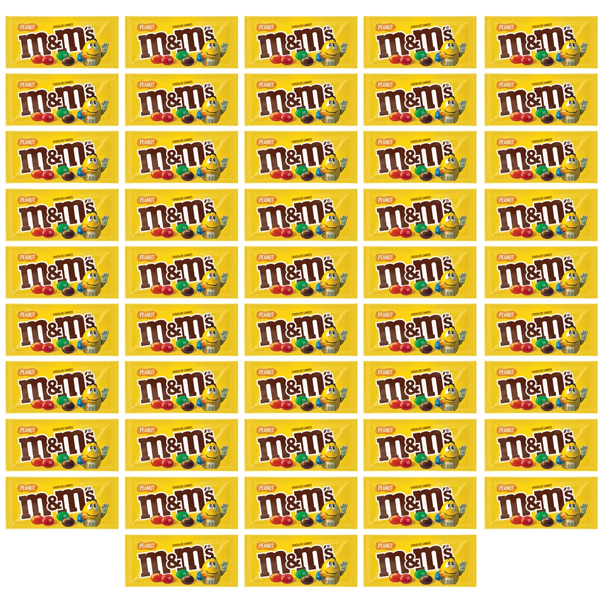 M&M'S Full Size Chocolate Candy, Peanut, 1.74 oz, 48 ct