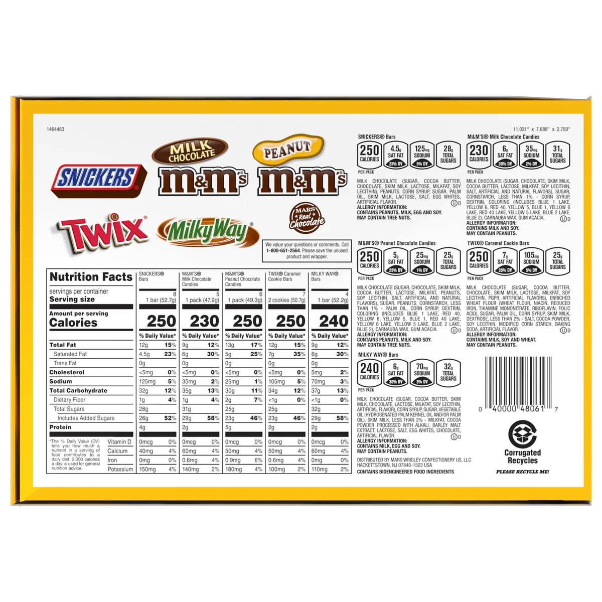 Mars Chocolate Candy Bars, Full Size, Variety Pack, 30 ct
