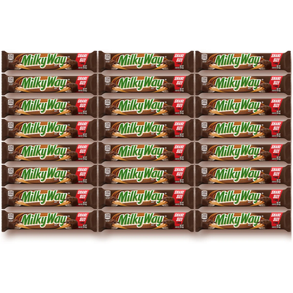 Milky Way Caramel Chocolate Candy Bar, Share Size, 3.63 oz, 24 ct