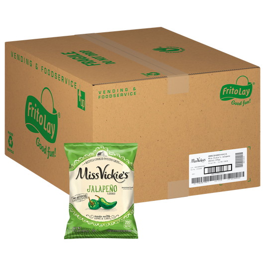 Miss Vickie’s Kettle Cooked Potato Chips, Jalapeno, 1.38 oz, 64 ct