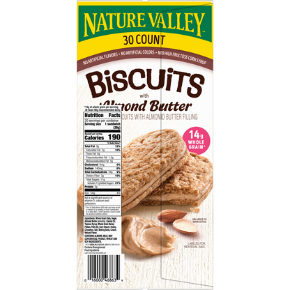 Nature Valley Biscuits with Almond Butter, 1.35 oz, 30 ct