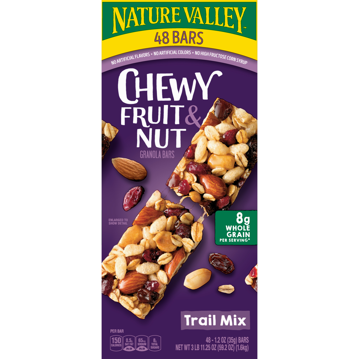 Nature Valley Fruit & Nut Chewy Granola Bars, Trail Mix, 1.2 oz, 48 ct