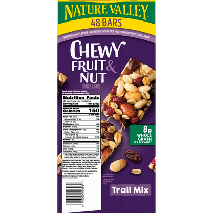 Nature Valley Fruit & Nut Chewy Granola Bars, Trail Mix, 1.2 oz, 48 ct