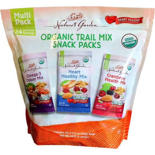 Nature's Garden Organic Trail Mix Snack Packs, Variety Pack, 1.2 oz, 24 ct