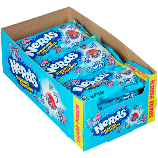 Nerds Candy Gummy Clusters, Very Berry, Share Pouch, 3 oz, 12 ct