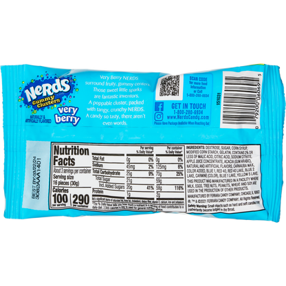 Nerds Candy Gummy Clusters, Very Berry, Share Pouch, 3 oz, 12 ct