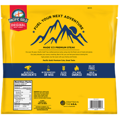 Pacific Gold Beef Jerky, Original, 1.25 oz, 12 ct