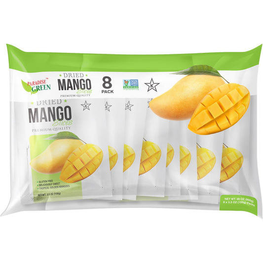 Paradise Green Premium Dried Mango Slices, 3.5 oz, 8 ct