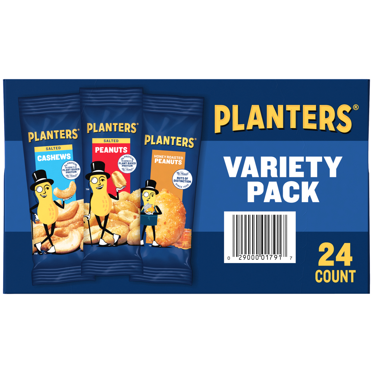 Planters Cashews and Peanuts, Variety Pack, 24 ct